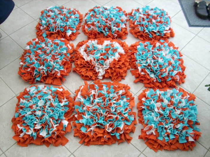 Schnüffelteppich | Modell Blaue Serie auf orange