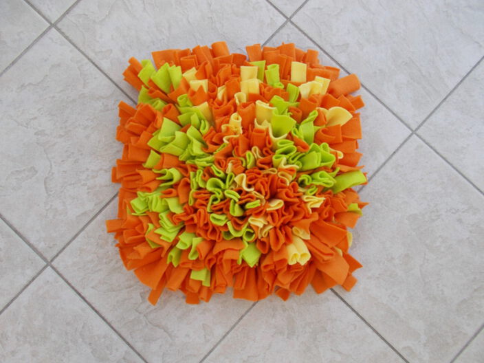 Schnüffelteppich | Modell fein-gelb-orange-grün