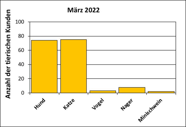 Statistik |März 2022 - Anzahl der tierischen Kunden
