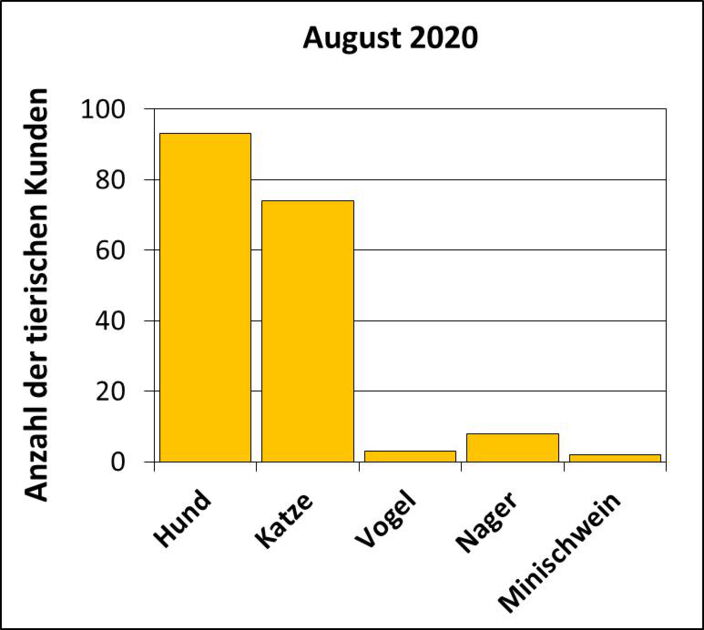 Statistik |August 2020 - Anzahl der tierischen Kunden