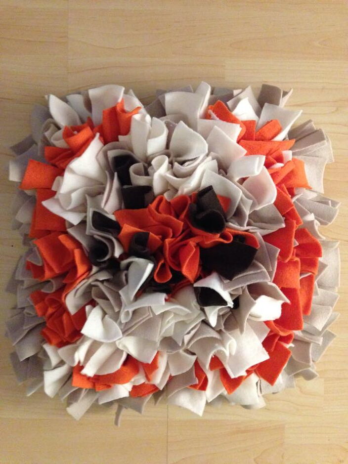 Schnüffelteppich | Modell orange-beige-braun