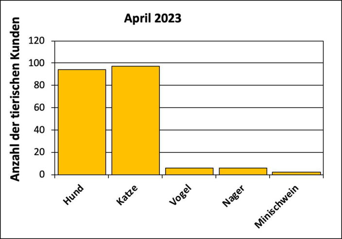 Statistik |April 2023 - Anzahl der tierischen Kunden